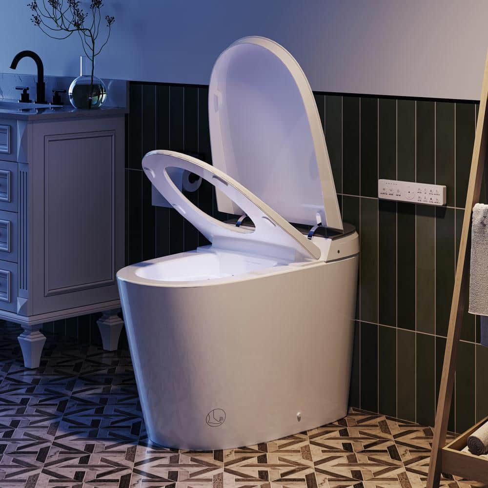 FORCLOVER 12-in-1 Dual Flush Smart Toilet with Heated Seat and Dryer in White