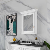FORCLOVER 24 in. W x 30 in. H Rectangular Surface Mount Solid Wood Medicine Cabinet with Mirror