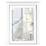 FORCLOVER 22 in. W x 27 in. H Rectangular White MDF Surface Mount Medicine Cabinet with Mirror