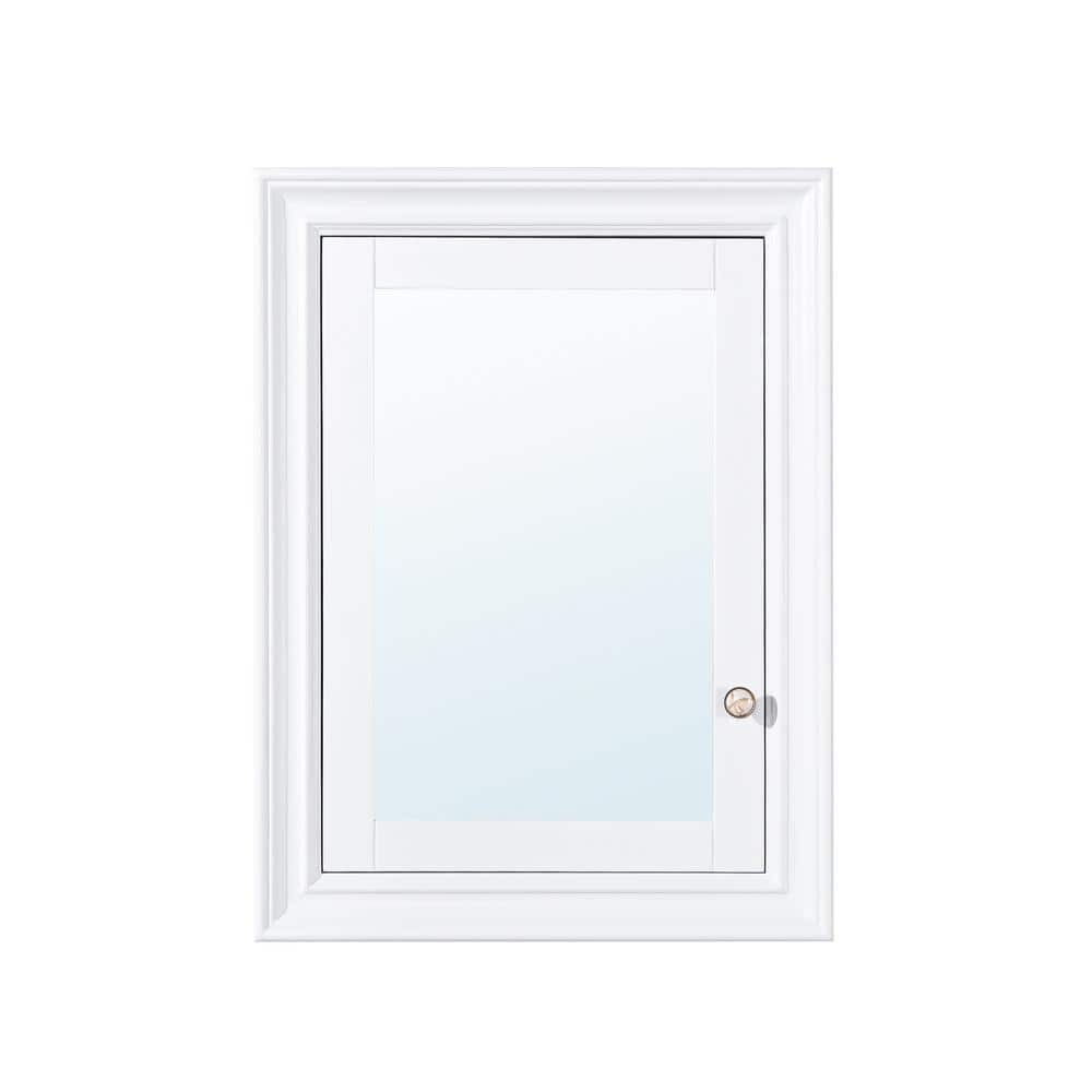 FORCLOVER 24 in. W x 32 in. H Rectangular Recessed Solid Wood Medicine Cabinet with Mirror, Left Hinge