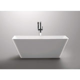 ANZZI Kahl 5.58 ft. Acrylic Flatbottom Freestanding Soaking Bathtub in White