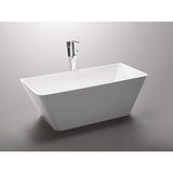 ANZZI Kahl 5.58 ft. Acrylic Flatbottom Freestanding Soaking Bathtub in White
