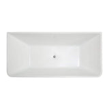 ANZZI Kahl 5.58 ft. Acrylic Flatbottom Freestanding Soaking Bathtub in White