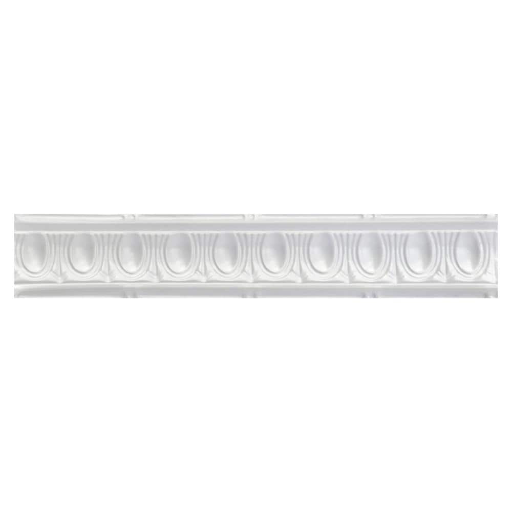 FROM PLAIN TO BEAUTIFUL IN HOURS Puffy Archways 0.012 in. x 4.25 in. x 48 in. Metal Bed Moulding Nail-Up Tin Cornice in White (24 Ln. ft./Pack)(6-Pieces)