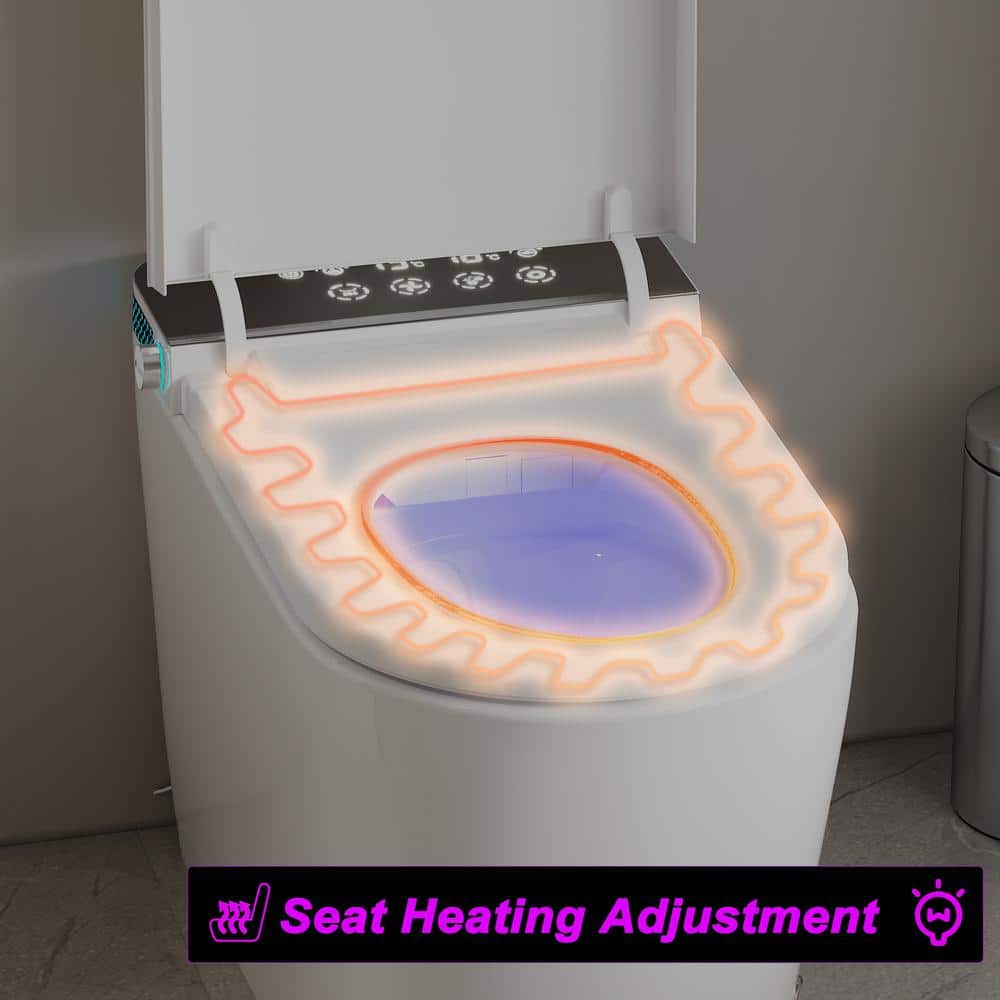 FUFU&GAGA Elongated Smart Bidet Toilet in White with Auto Mode & Heated Seat