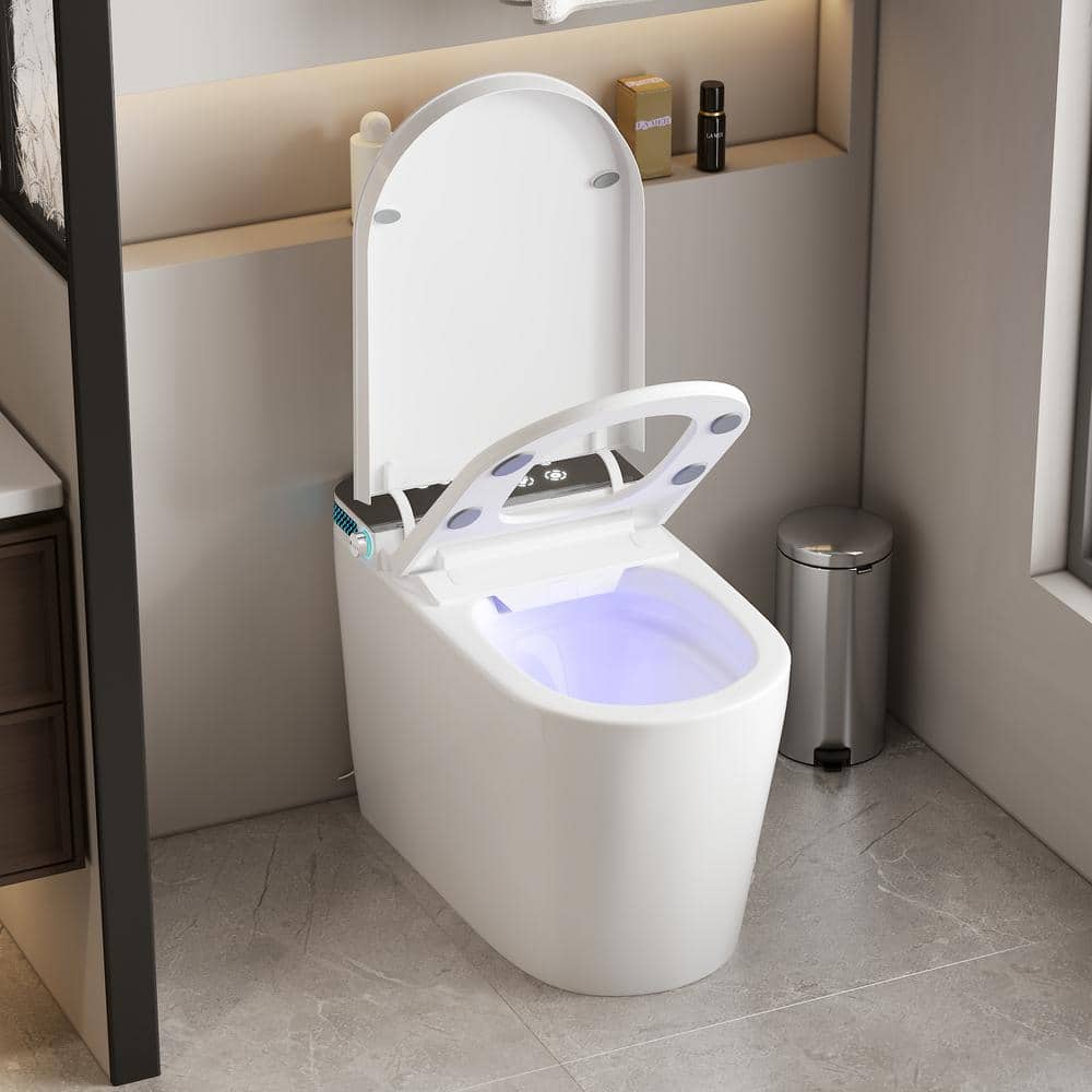 FUFU&GAGA Elongated Smart Bidet Toilet in White with Auto Mode & Heated Seat