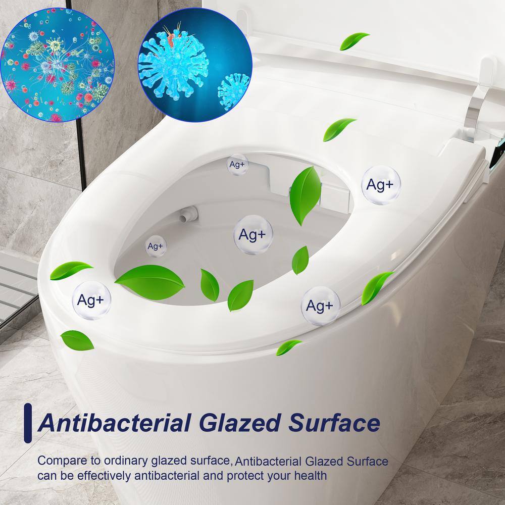 FUFU&GAGA Elongated Smart Bidet Toilet 1.28 GPF in White
