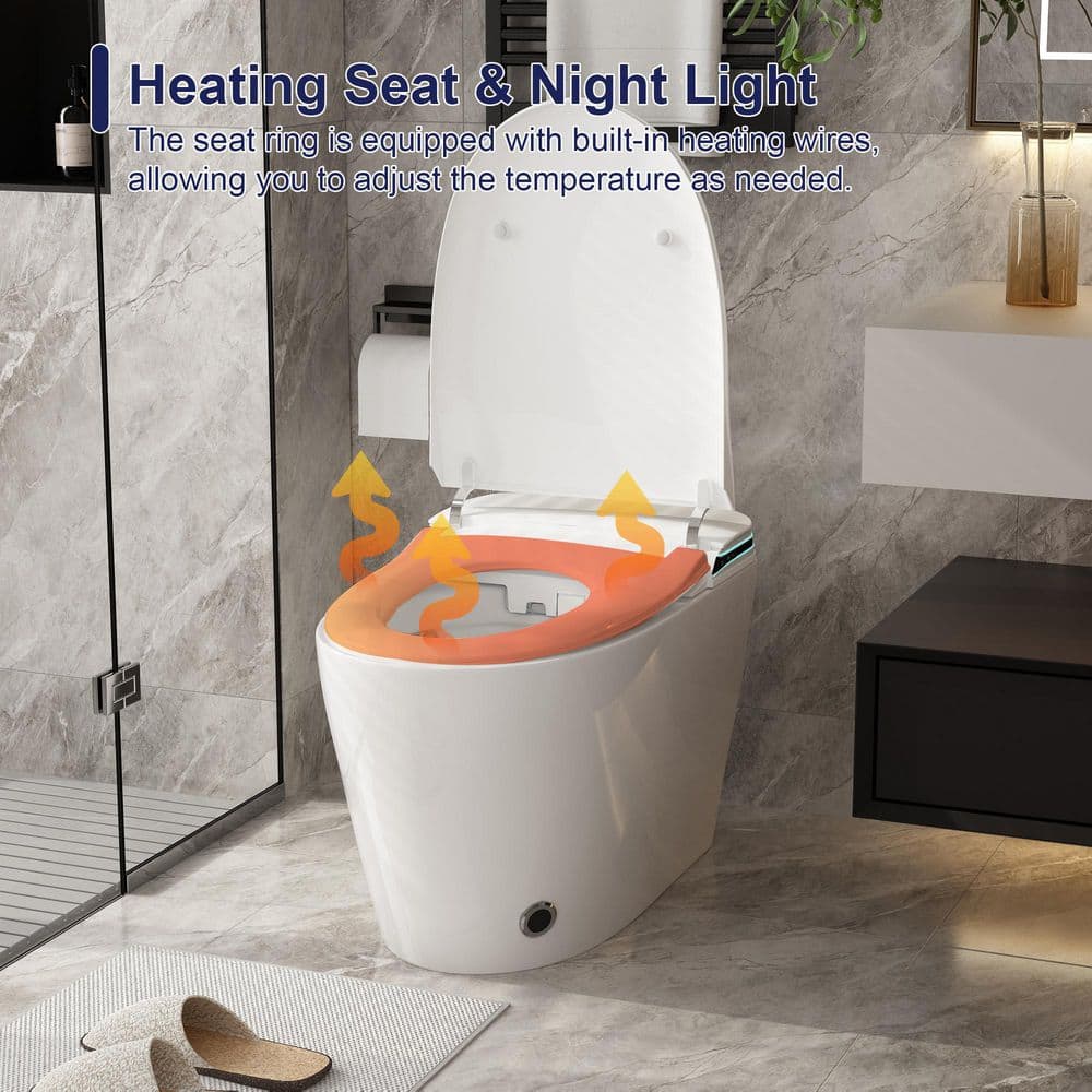 FUFU&GAGA Elongated Smart Bidet Toilet 1.28 GPF in White