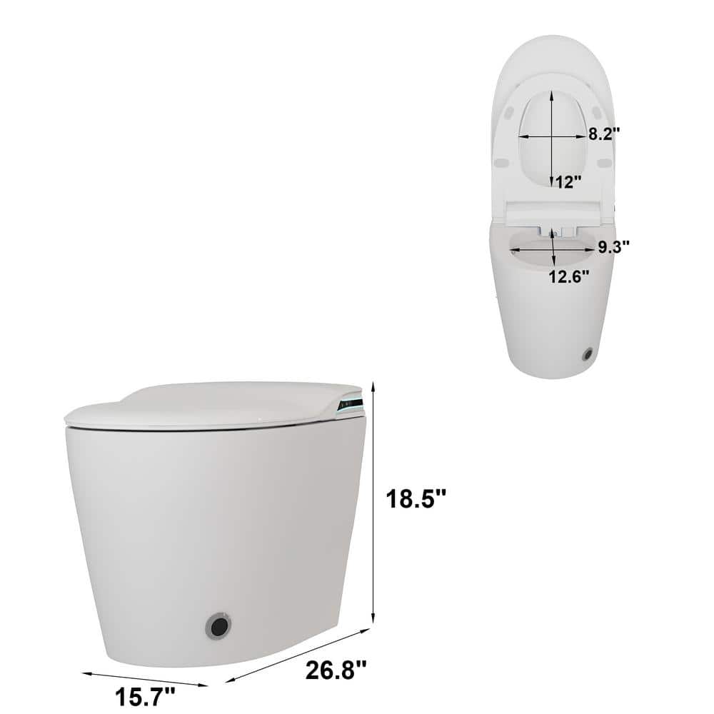 FUFU&GAGA Elongated Smart Bidet Toilet 1.28 GPF in White