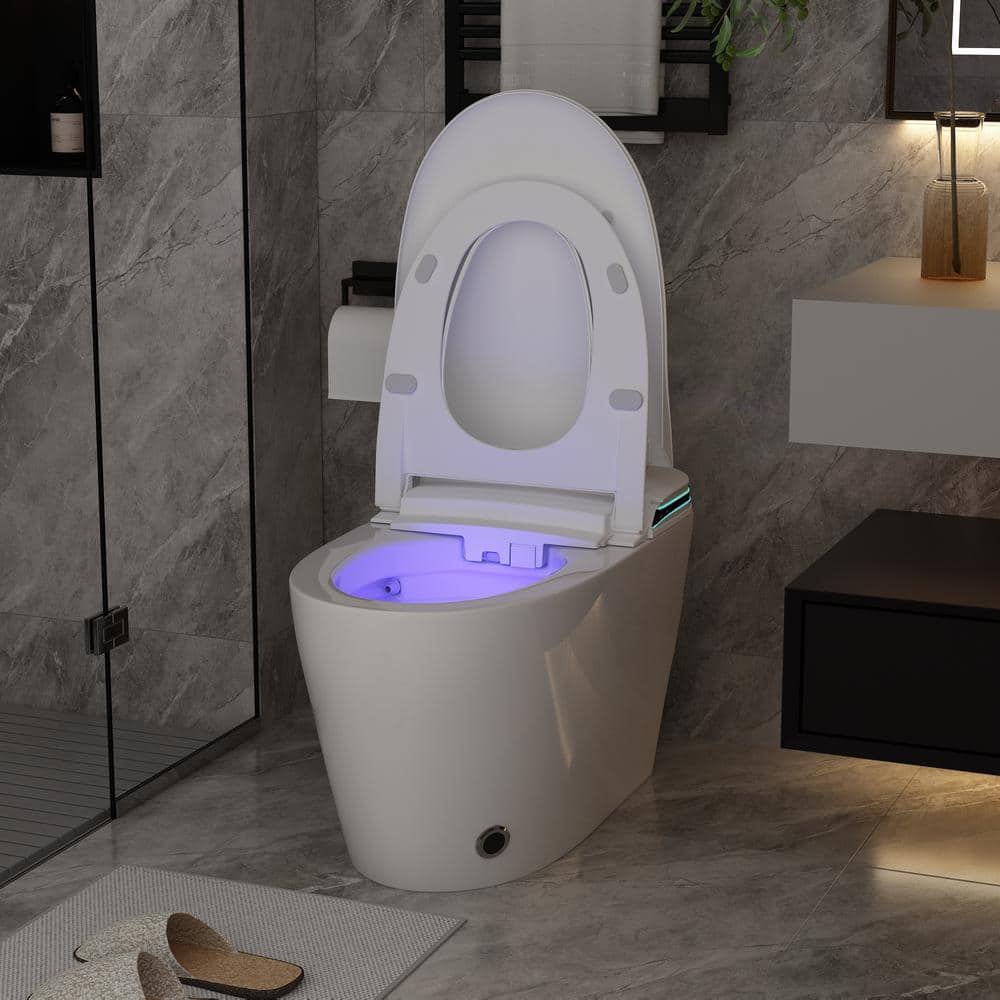 FUFU&GAGA Elongated Smart Bidet Toilet 1.28 GPF in White