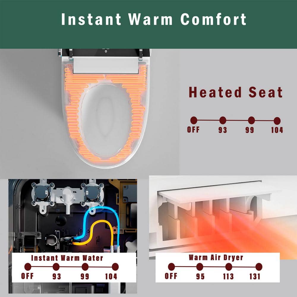 FUNKOL Elongated Smart Bidet Toilet with Auto Deodorization and Heated Seat
