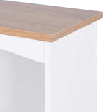 FUNKOL 23.62 in. x 15.75 in. x 49.41 in. 4-Layer White MDF Ready to Assemble Kitchen Cabinet w/Microwave Cabinet and 2-Drawers
