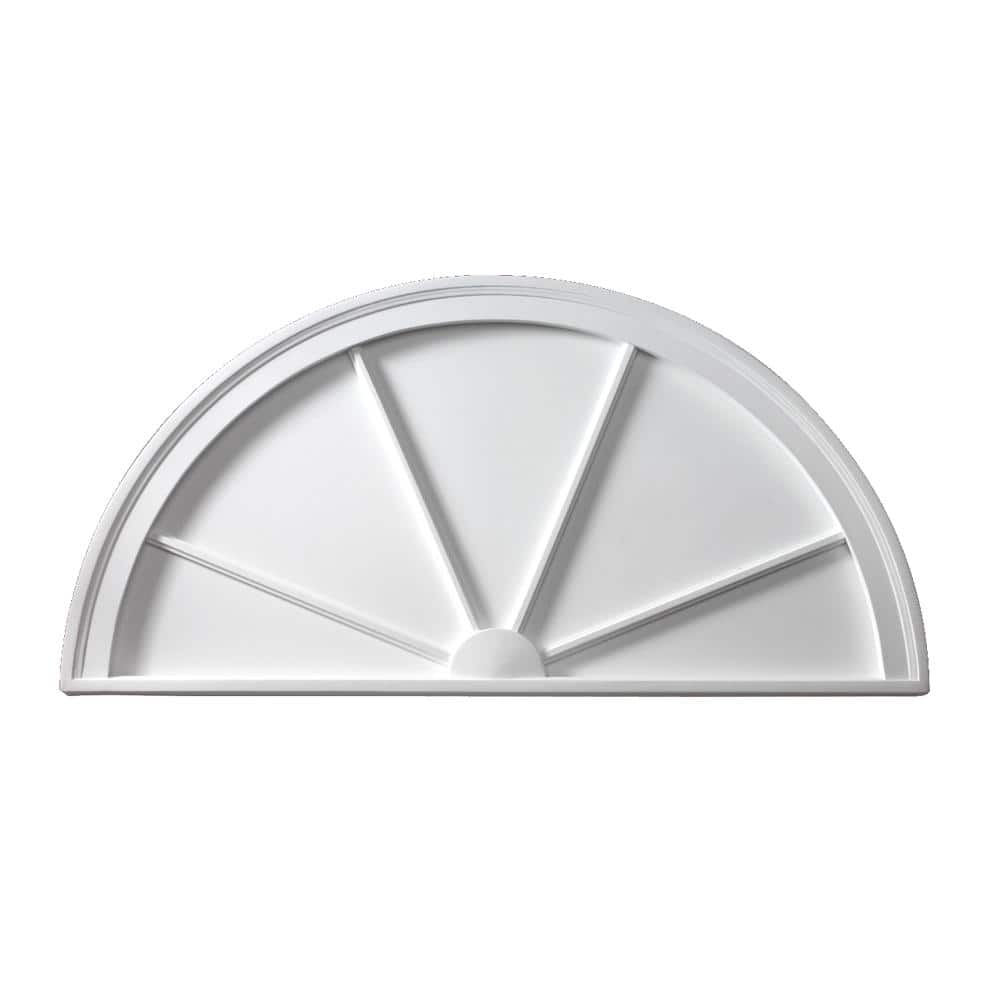Fypon 36 in. x 18 in. x 1-3/4 in. Polyurethane Half-Round Spoked Pediment