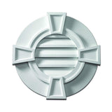 Fypon 24 in. x 24 in. Round White Polyurethane Weather-Resistant Gable Louver Vent