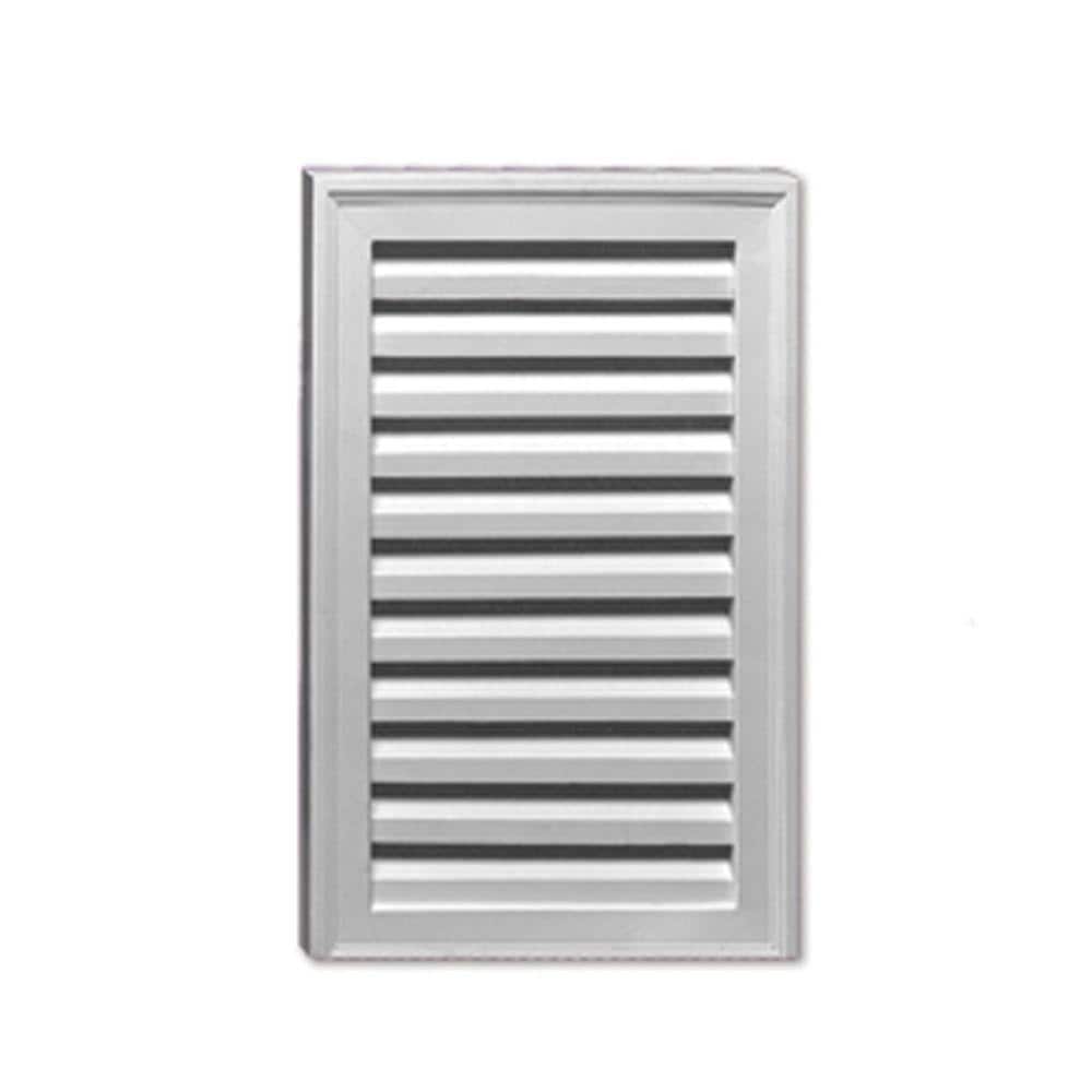 Fypon 18 in. x 24 in. Rectangular White Polyurethane Weather-Resistant Gable Louver Vent