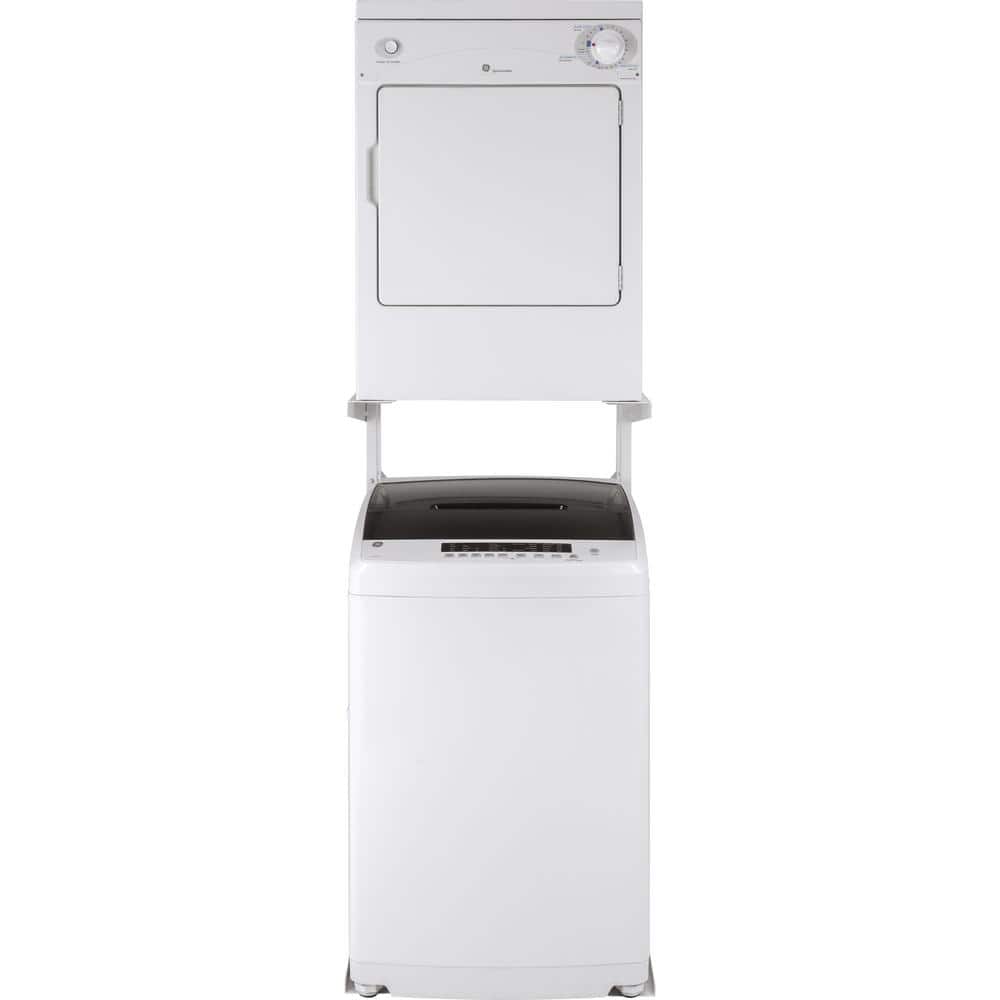 GE 3.6-cu ft Stackable Portable Electric Dryer (White on White)