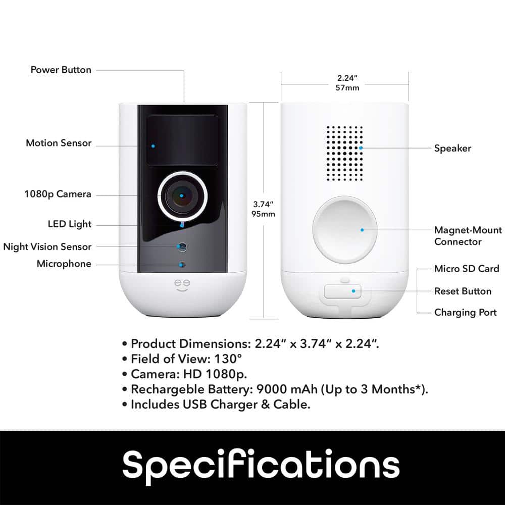 Geeni Freebird 1080p Outdoor WiFi Surveillance with Night Vision and Motion Detection Security Camera Compatible with Alexa