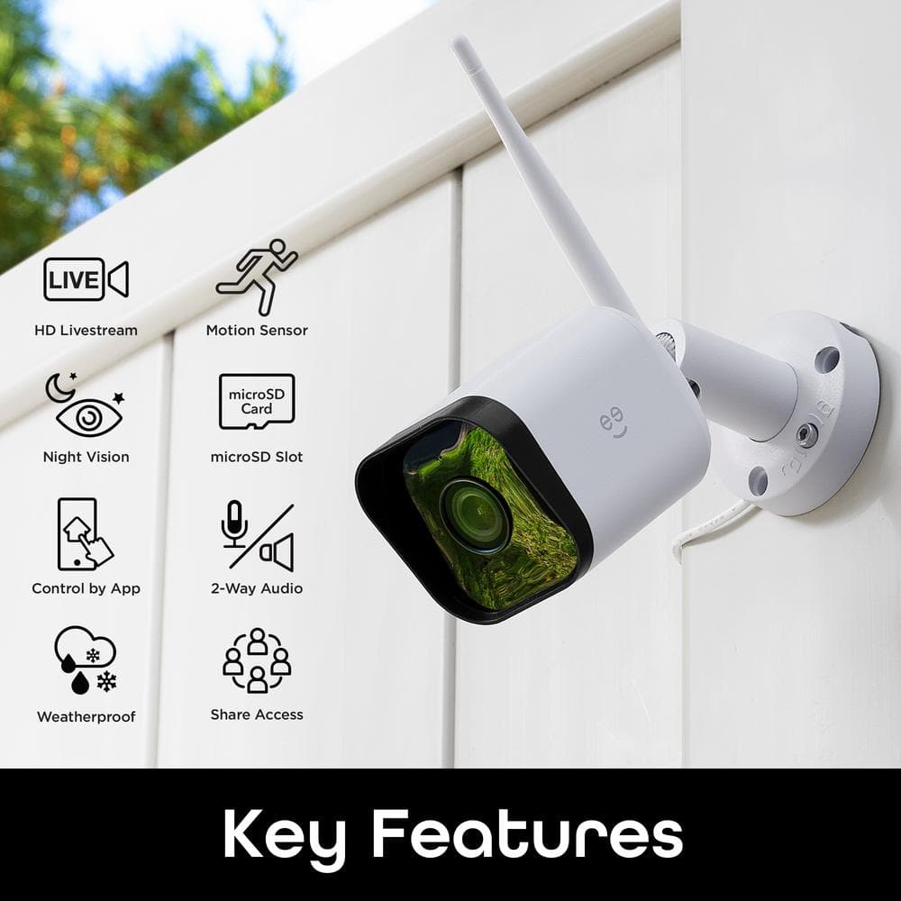 Geeni Hawk 3 Indoor/Outdoor HD 1080p Wi-Fi Wired Standard Security Camera IP65 Weatherproof with Remote Access