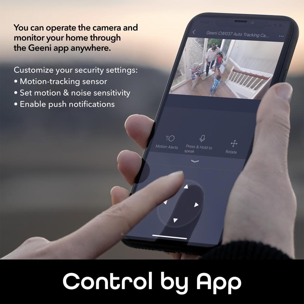 Geeni Scope WiFi Indoor Smart Motion Tracking Security Camera, No Hub Required, 2 Way Audio and Night Vison, Works with Alexa
