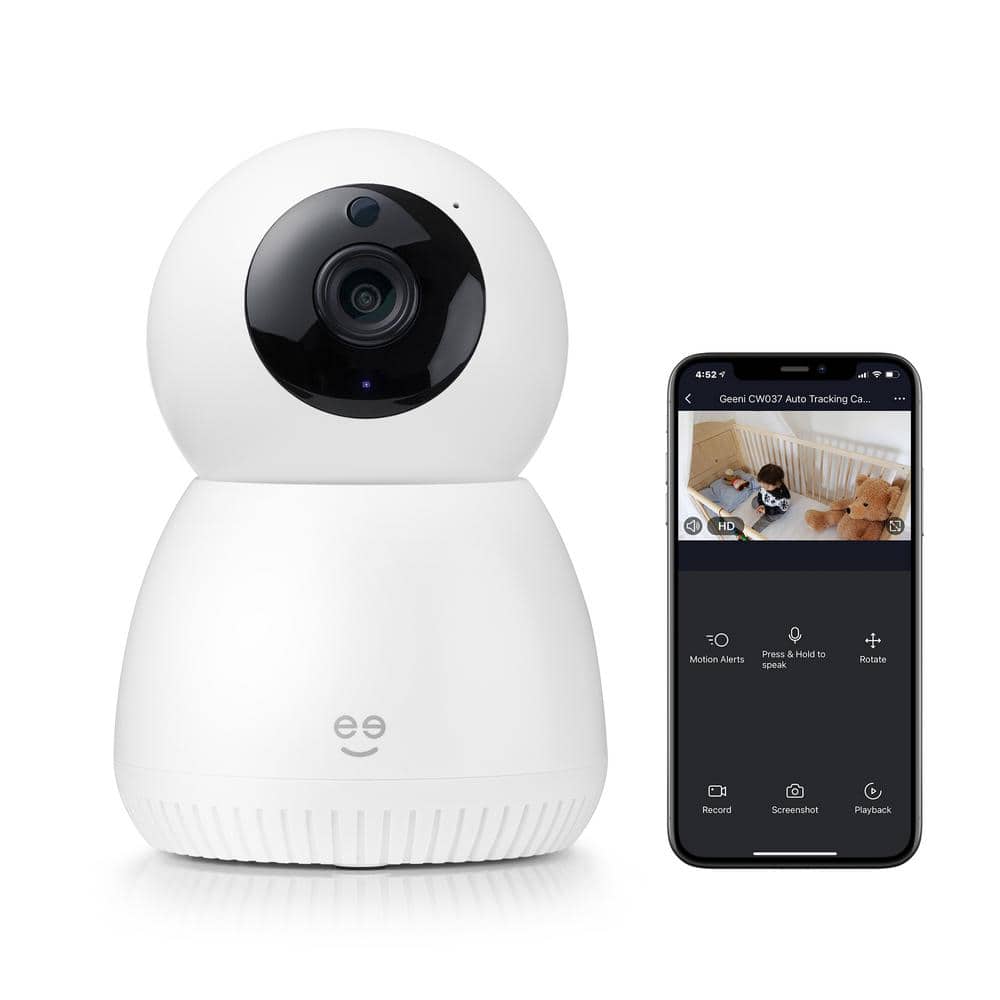 Geeni Scope WiFi Indoor Smart Motion Tracking Security Camera, No Hub Required, 2 Way Audio and Night Vison, Works with Alexa