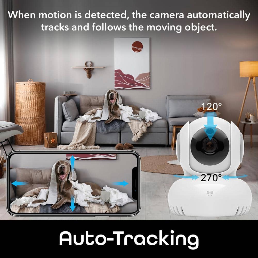 Geeni Sentinel 1080p HD Indoor Tilt Wi-Fi Wireless Camera with Voice Control and Motion Alerts No Hub Required