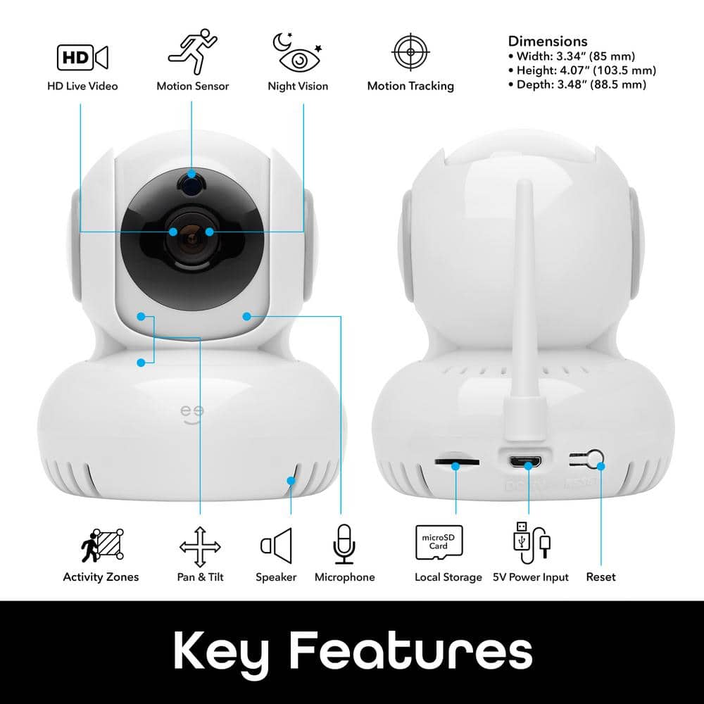 Geeni Sentinel 1080p HD Indoor Tilt Wi-Fi Wireless Camera with Voice Control and Motion Alerts No Hub Required