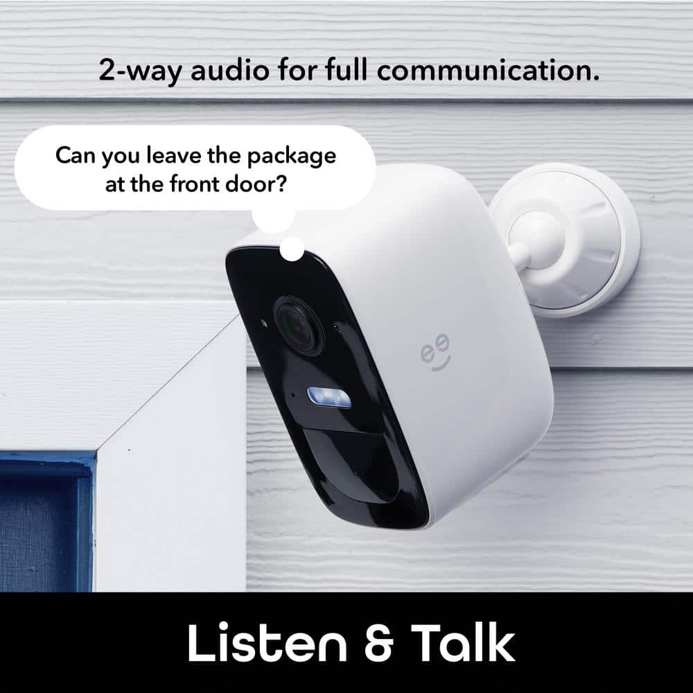 Geeni Freebird 2 Wireless Outdoor Smart Battery Operated Security Camera 2.4GHz Wi-Fi, Color Night Vision, 2 Way Talk, White