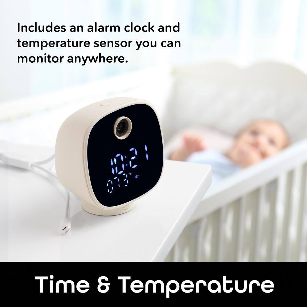Geeni Serenity Smart Plug-In Clock Security Camera, Indoor 1080P Wi-Fi Monitor, 2-Way Audio, Night Light