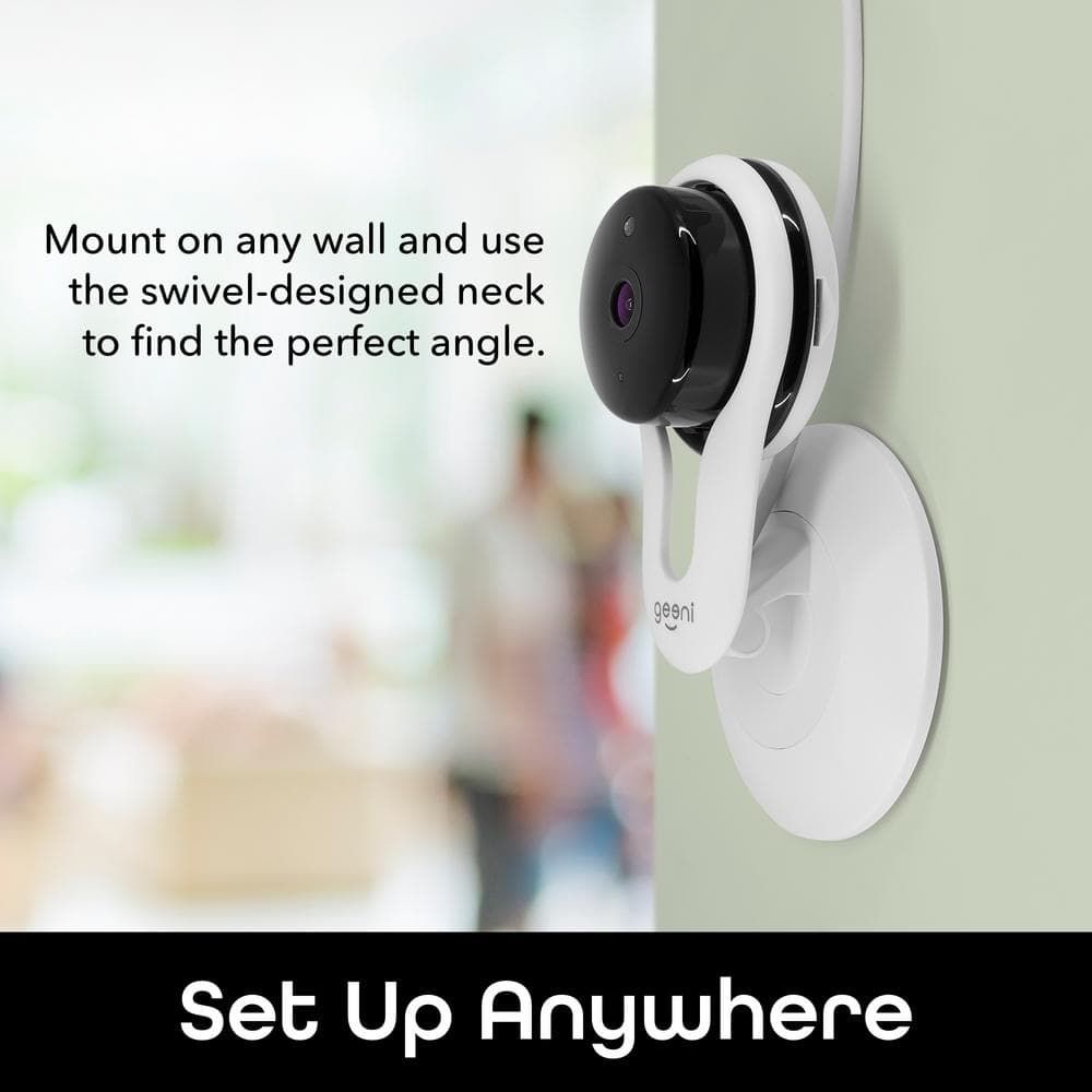 Geeni Aware 1080p HD Wireless Wi-Fi Standard Surveillance Camera Night Vision Motion Alerts Alexa Compatible White (2-Pack)