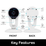 Geeni Aware 1080p HD Wireless Wi-Fi Standard Surveillance Camera Night Vision Motion Alerts Alexa Compatible White (2-Pack)