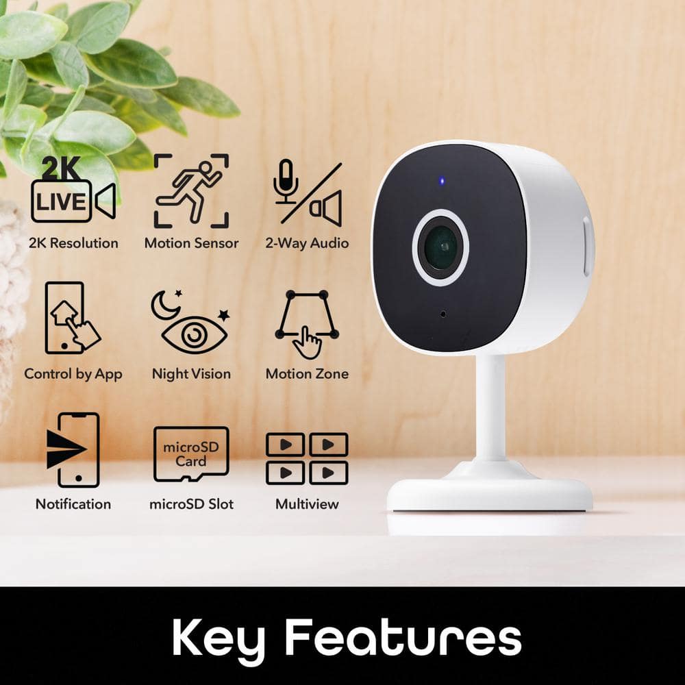 Geeni Insight Smart Security Camera for Home - 2K Quad HD, Wi-Fi, Motion Detection, Night Vision, 2-Way Audio (2-Pack)