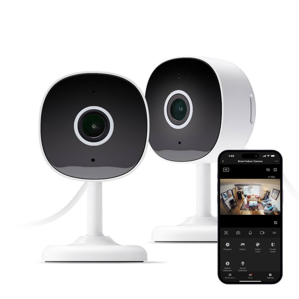 Geeni Insight Smart Security Camera for Home - 2K Quad HD, Wi-Fi, Motion Detection, Night Vision, 2-Way Audio (2-Pack)