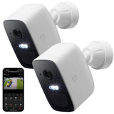 Geeni Freebird 2 Wireless Outdoor Smart Battery Operated Security Camera 2.4 GHz Wi-Fi, Color Night Vision, 2-Way Talk 2-Pack