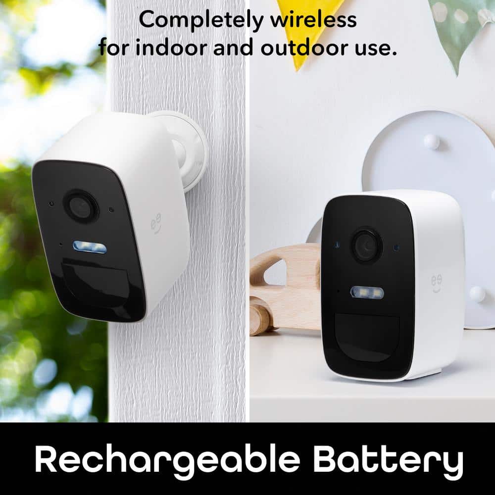 Geeni Freebird 2 Wireless Outdoor Smart Battery Operated Security Camera 2.4 GHz Wi-Fi, Color Night Vision, 2-Way Talk 2-Pack