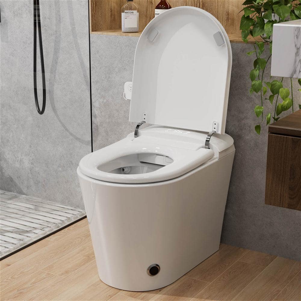 GIVING TREE Smart Toilet Bidet with 1.32 GPF Built-In Water Tank and Warm Air Dryer