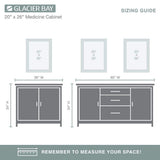 Glacier Bay 20 in. W x 26 in. H Rectangular Framed Recessed or Surface-Mount Bathroom Medicine Cabinet with Mirror, White