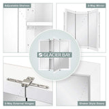 Glacier Bay 30-3/16 in. W x 29 in. H Framed Surface-Mount Tri-View Bathroom Medicine Cabinet with Mirror, White