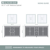 Glacier Bay 30-3/16 in. W x 29 in. H Framed Surface-Mount Tri-View Bathroom Medicine Cabinet with Mirror, White