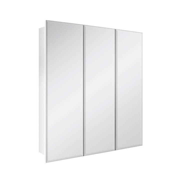 Glacier Bay 24.4 in. W x 25.2 in. H Rectangular Medicine Cabinet with Mirror in Silver with Adjustable Shelves