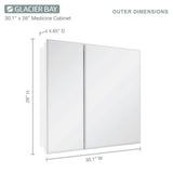 Glacier Bay 30 in. W x 26 in. H Rectangular Wood Composite Medicine Cabinet with Mirror