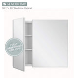 Glacier Bay 30 in. W x 26 in. H Rectangular Wood Composite Medicine Cabinet with Mirror