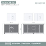 Glacier Bay 30 in. W x 26 in. H Rectangular Wood Composite Medicine Cabinet with Mirror