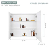 Glacier Bay 30 in. W x 26 in. H Rectangular Wood Composite Medicine Cabinet with Mirror