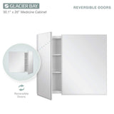 Glacier Bay 30 in. W x 26 in. H Rectangular Wood Composite Medicine Cabinet with Mirror