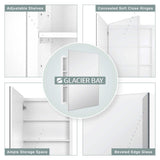 Glacier Bay 19-5/8 in. x 26 in. Rectangular Recessed or Surface Mount Beveled Frameless Medicine Cabinet with Mirror