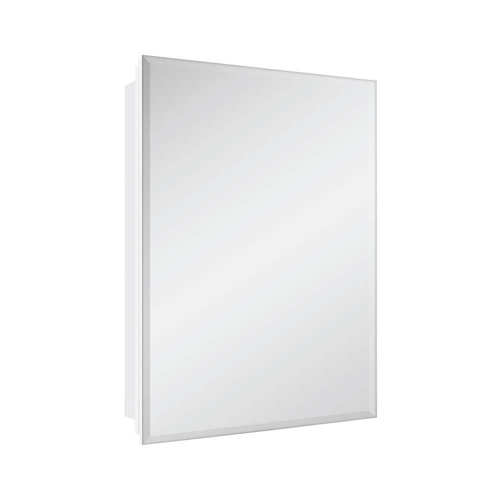 Glacier Bay 19-5/8 in. x 26 in. Rectangular Recessed or Surface Mount Beveled Frameless Medicine Cabinet with Mirror
