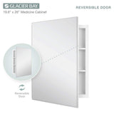 Glacier Bay 19-5/8 in. x 26 in. Rectangular Recessed or Surface Mount Beveled Frameless Medicine Cabinet with Mirror