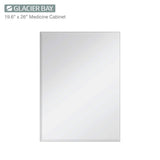 Glacier Bay 19-5/8 in. x 26 in. Rectangular Recessed or Surface Mount Beveled Frameless Medicine Cabinet with Mirror