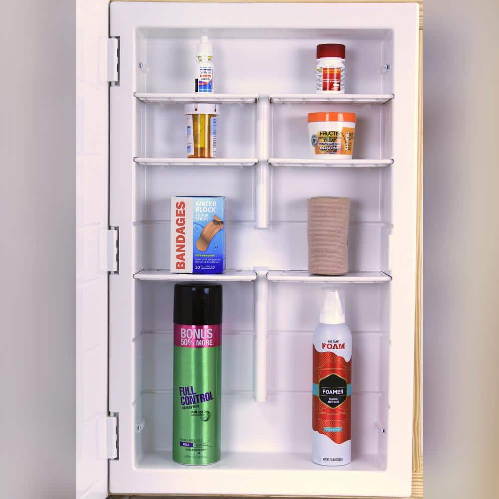 Glacier Bay Spacecab 16 in. x 26 in. x 3-1/2 in. Framed Recessed 1-Door Medicine Cabinet with 6-Shelves and Chrome Frame Mirror