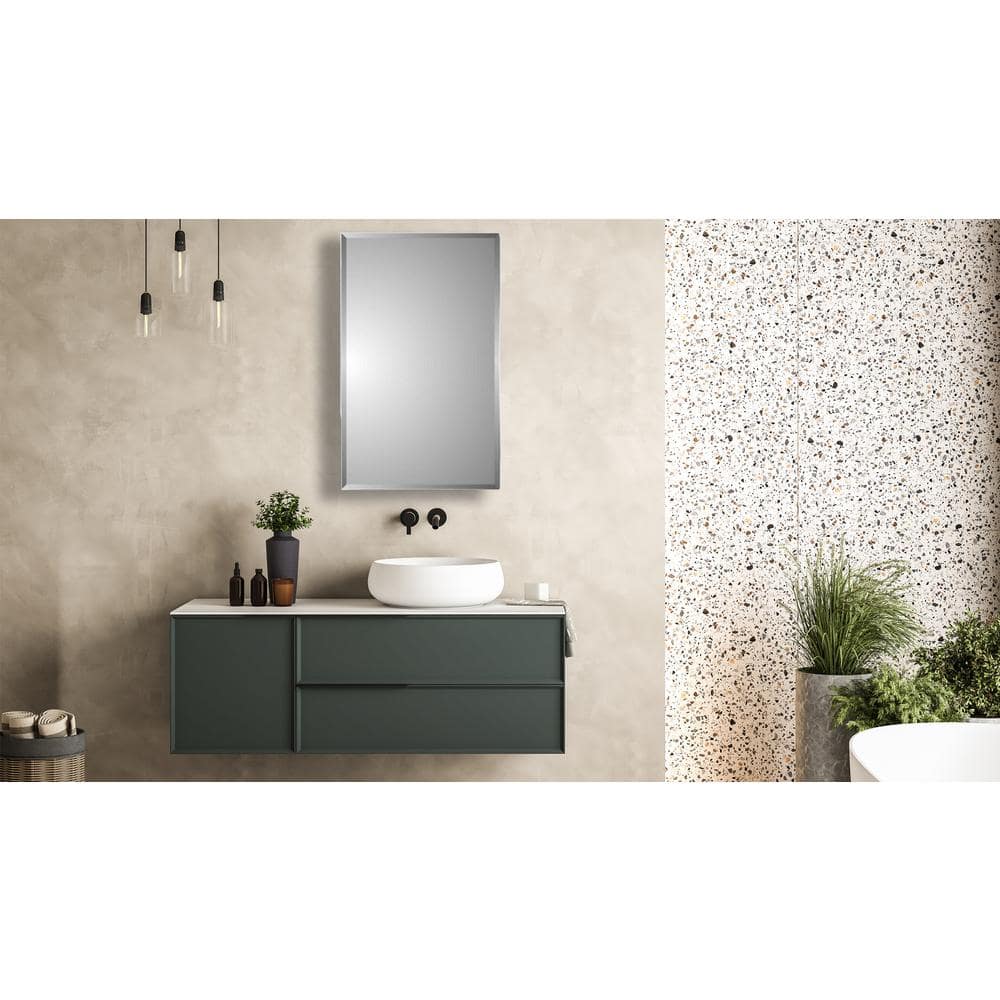 Glacier Bay Spacecab 16 in. x 26 in. x 3-1/2 in. Frameless Recessed 1-Door Medicine Cabinet with 6-Shelves and Beveled Edge Mirror